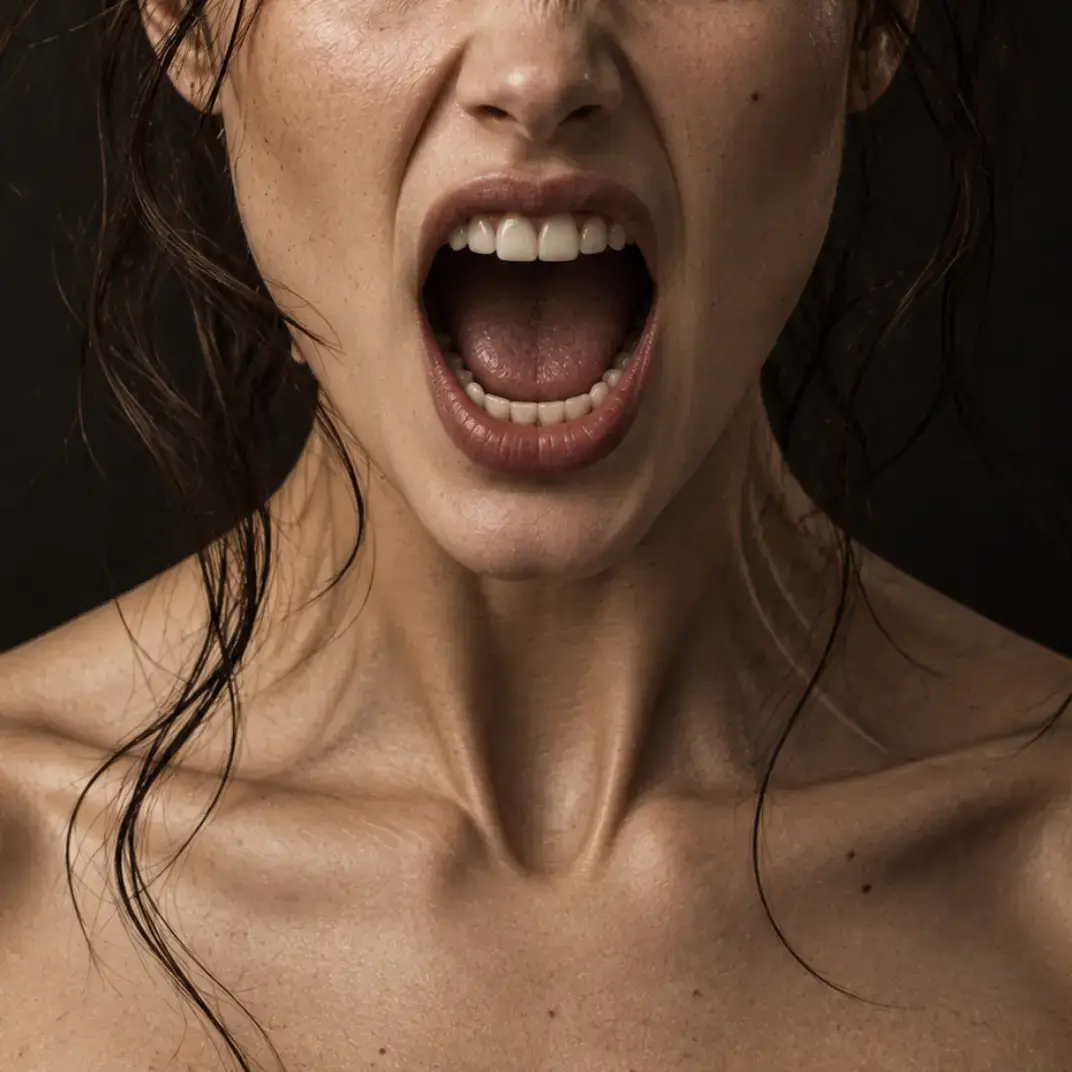 Woman screaming