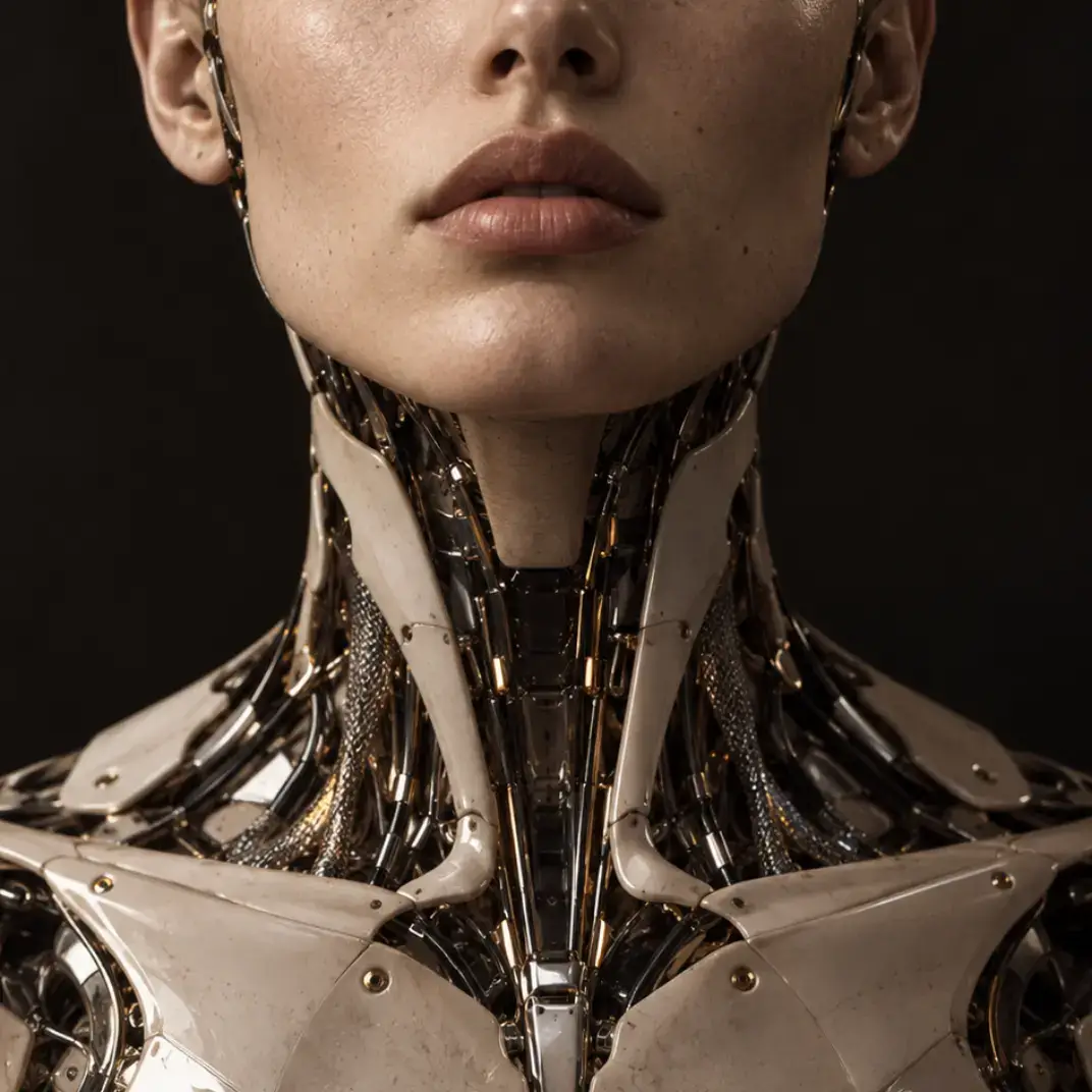Futuristic humanoid portrait
